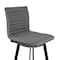 Armen Living Jermaine 26" Counter Height Swivel Bar Stool in Matt Black Finish with Gray Faux Leather 721535762002 - alternate 6